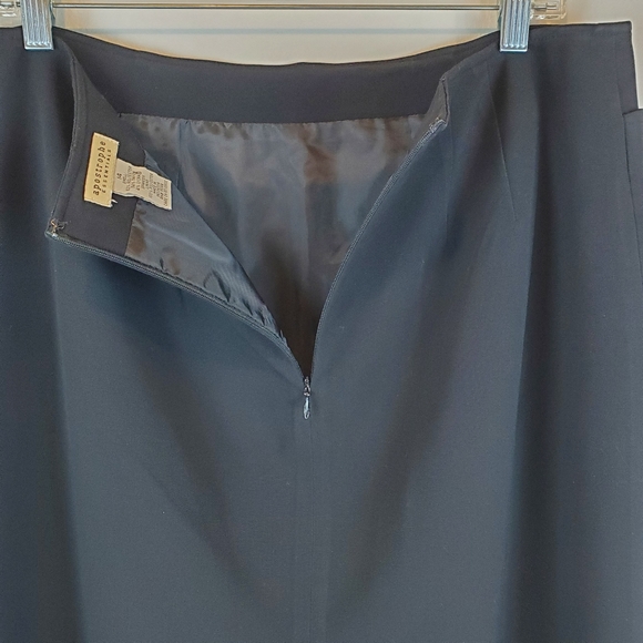 Vintage Apostrophe Black Pencil Skirt Size 14 Womens Career Comfort Stretch - Picture 5 of 7